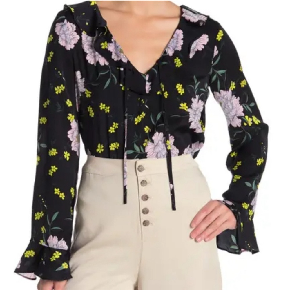 CUPCAKES & CASHMERE Amethyst Satin Boho Blouse